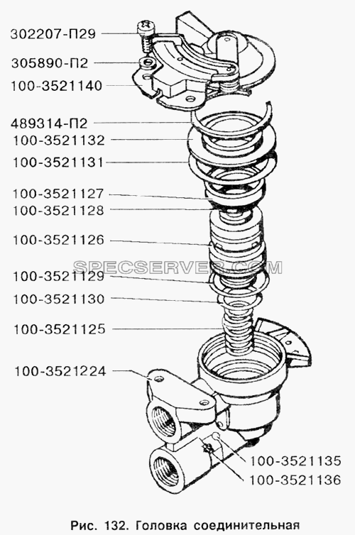 Головка соединительная для ЗИЛ-133Д42 (список запасных частей)