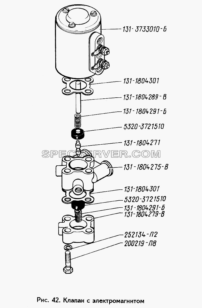 Клапан с электромагнитом для ЗИЛ 442160 (список запасных частей)