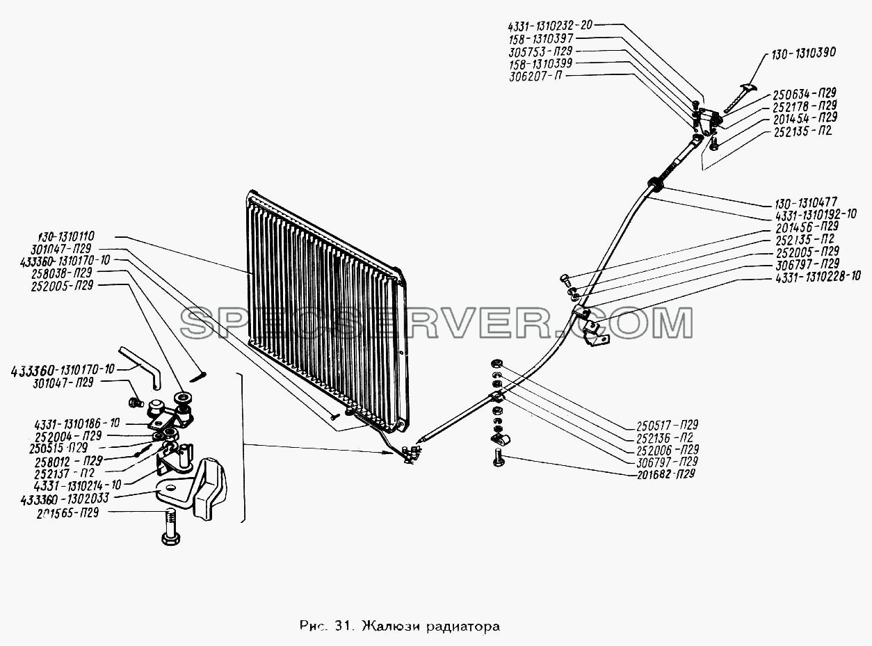 Жалюзи радиатора для ЗИЛ 442160 (список запасных частей)