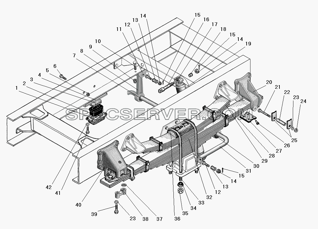 Задняя подвеска для Урал-63674 (список запасных частей)