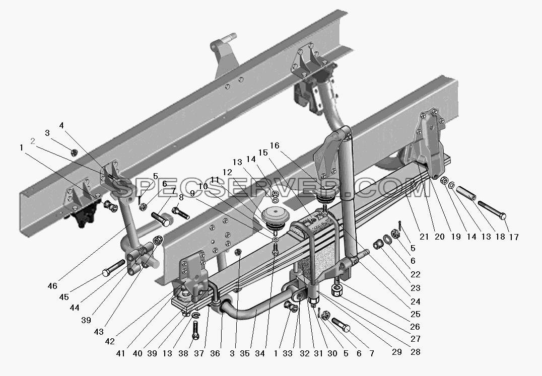 Передняя подвеска для Урал-63674 (список запасных частей)