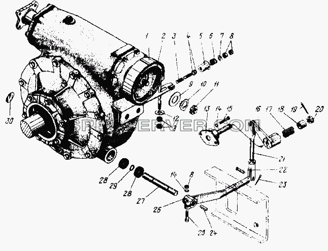 Лебедка с редуктором для Урал-4420 (список запасных частей)
