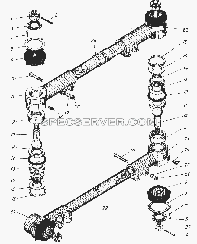 Тяги рулевые для Урал-4420 (список запасных частей)