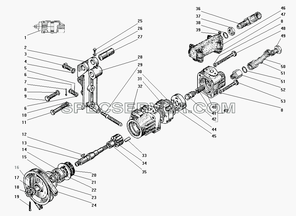 Насос гидроусилителя руля для Урал-43206-41 (список запасных частей)