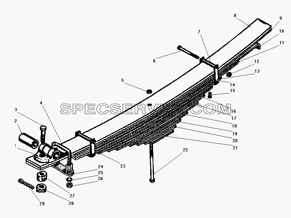 Передняя рессора для Урал-43206-41 (список запасных частей)
