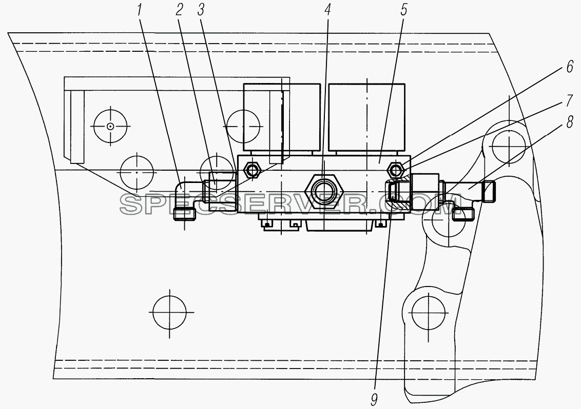 Установка электромагнитного клапана на автомобиль 4320-1151-59 для Урал-4320-1951-58 (список запасных частей)