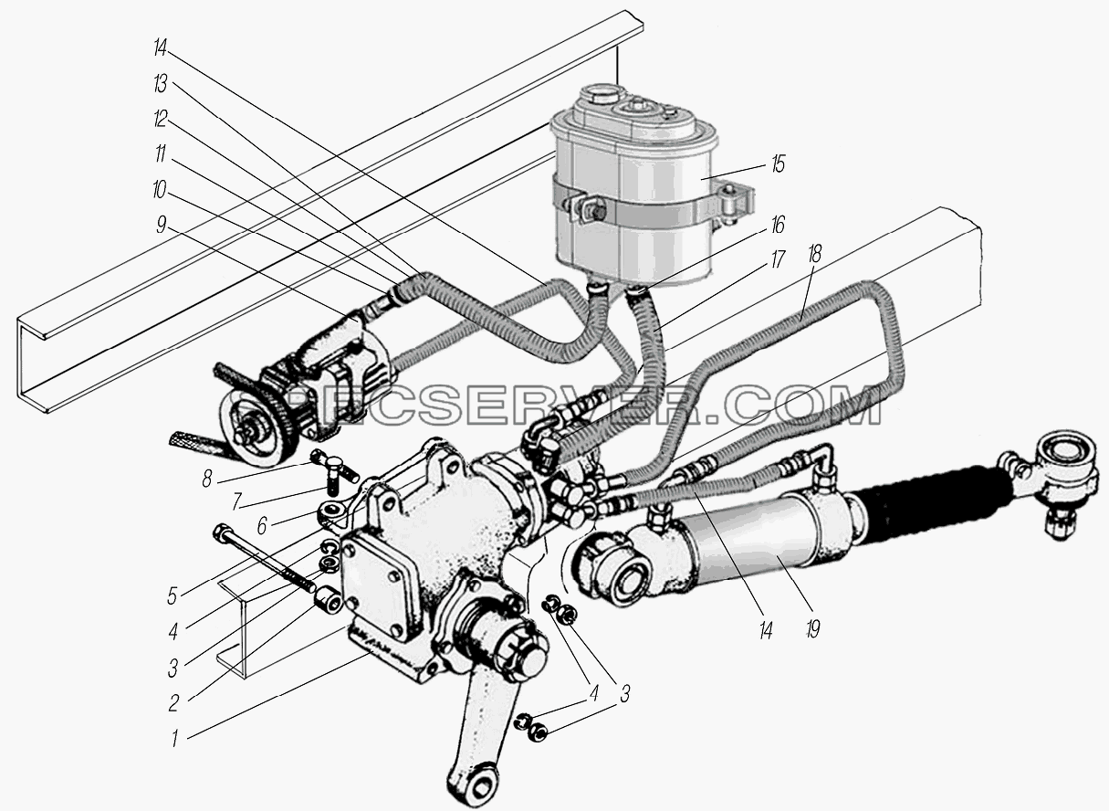 Рулевое управление для Урал-4320-1951-58 (список запасных частей)
