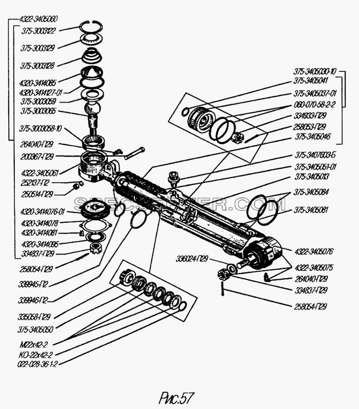 Усилительный механизм для Урал-4320-31 (список запасных частей)
