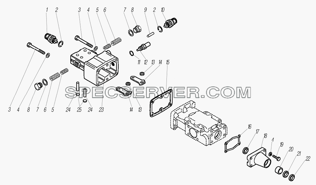 Установка крышки механизма переключения передач для Урал-6370-1121 (список запасных частей)