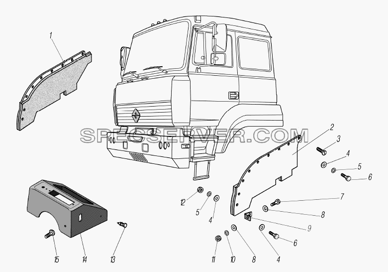 Установка шумоизоляции и накладки мотоотсека для Урал-6370-1121 (список запасных частей)