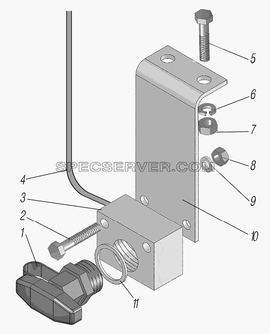Установка буксирного клапана для Урал-6370-1121 (список запасных частей)