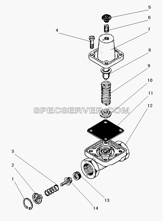 Одинарный защитный клапан для Урал-43203-10 (список запасных частей)