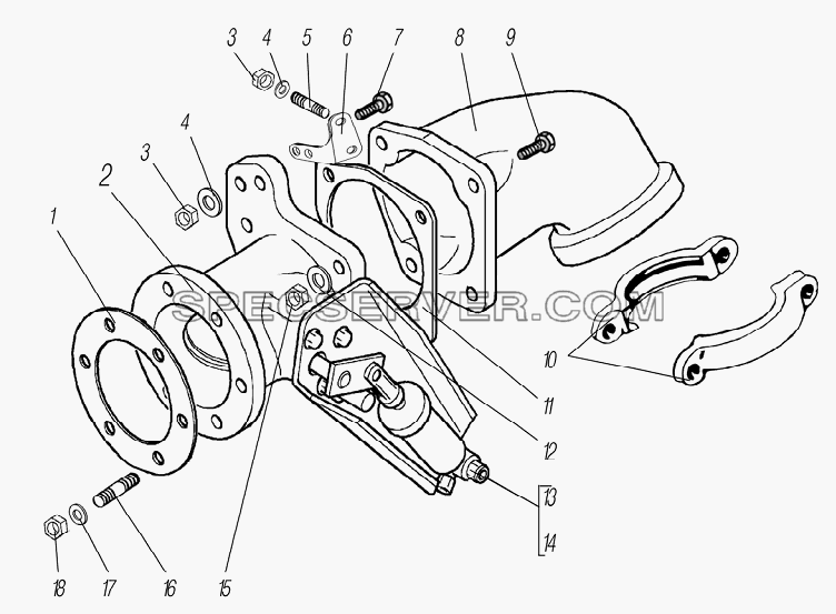 Моторный тормоз (заслонка на выпуске отработавших газов) для Урал-6370-1151 (список запасных частей)