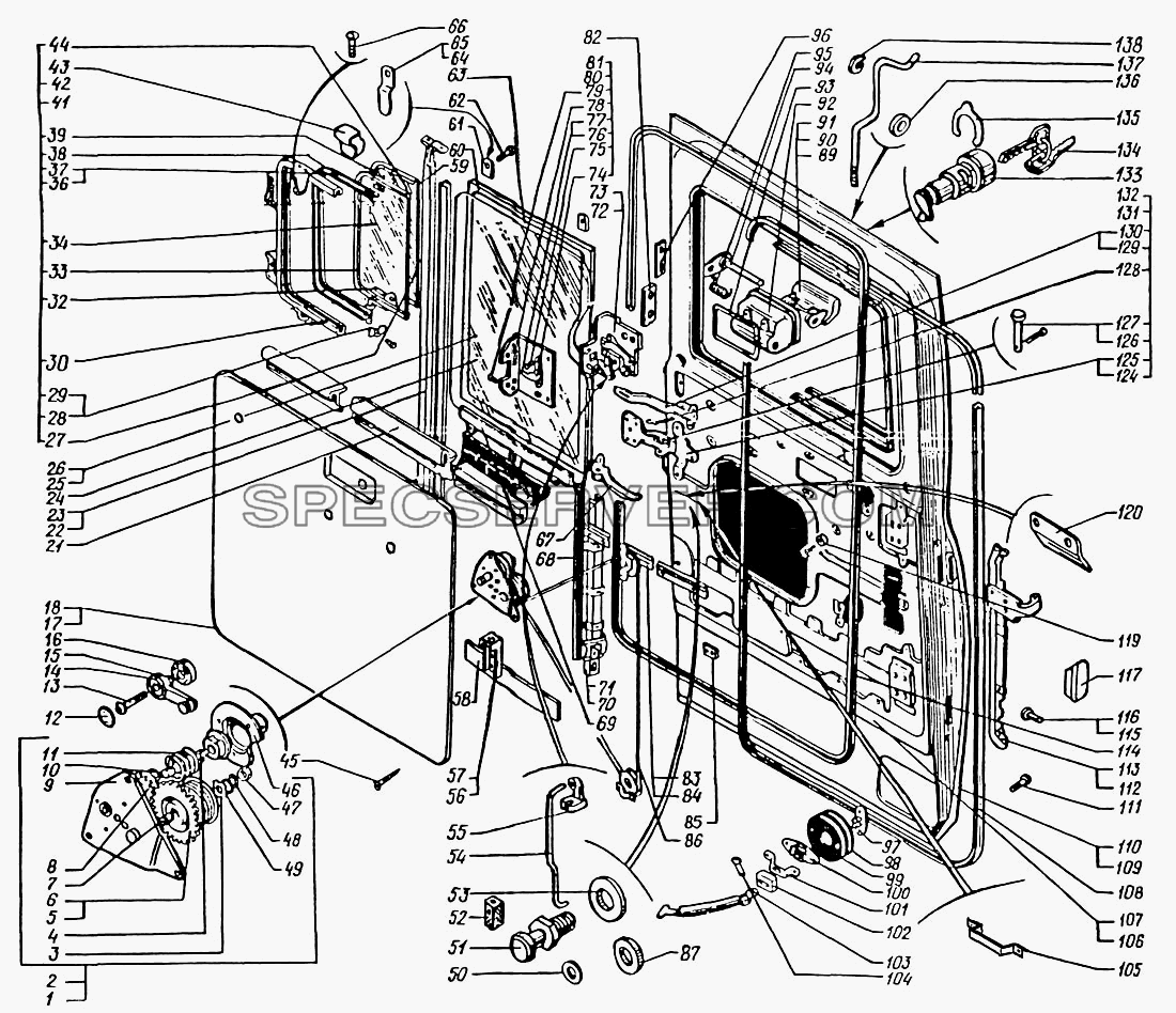 Дверь кабины для КрАЗ-63221 (список запасных частей)