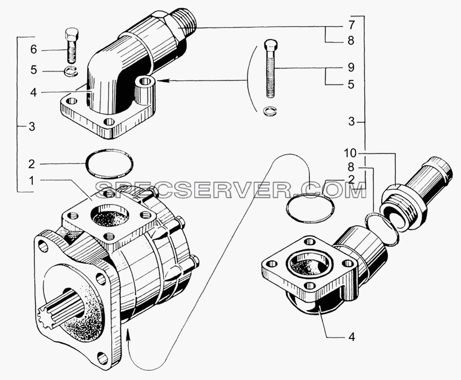 Насос масляный опрокидывающего механизма для КрАЗ-65053-02 (список запасных частей)