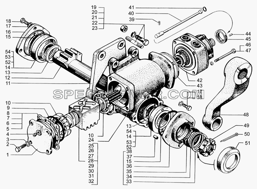 Механизм рулевой с распределителем для КрАЗ-65053-02 (список запасных частей)