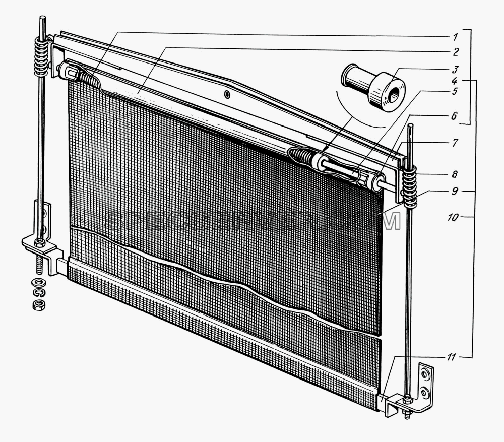 Шторка радиатора для КрАЗ-6322 (шасси) (список запасных частей)