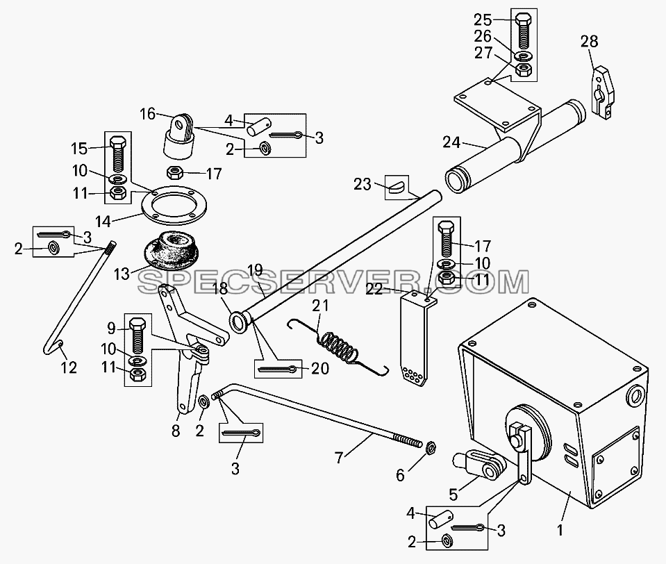 Привод ходового контроллера для БелАЗ-7513 (список запасных частей)