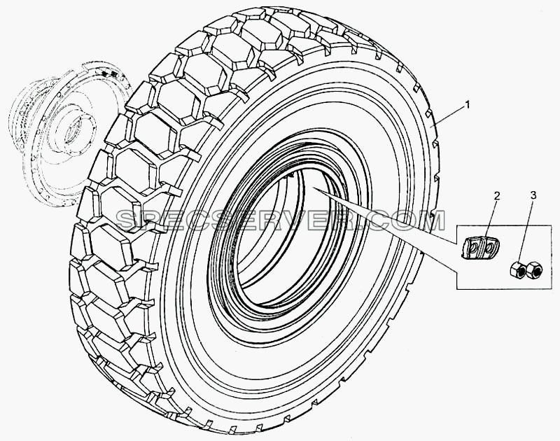 Установка передних колес для БелАЗ-7547 (список запасных частей)
