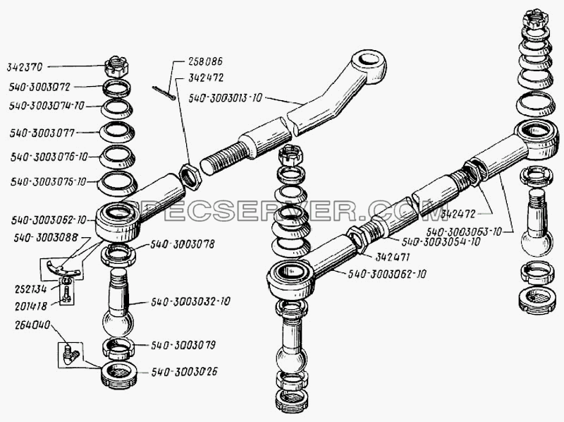 Рулевые тяги для БелАЗ-75401 (список запасных частей)