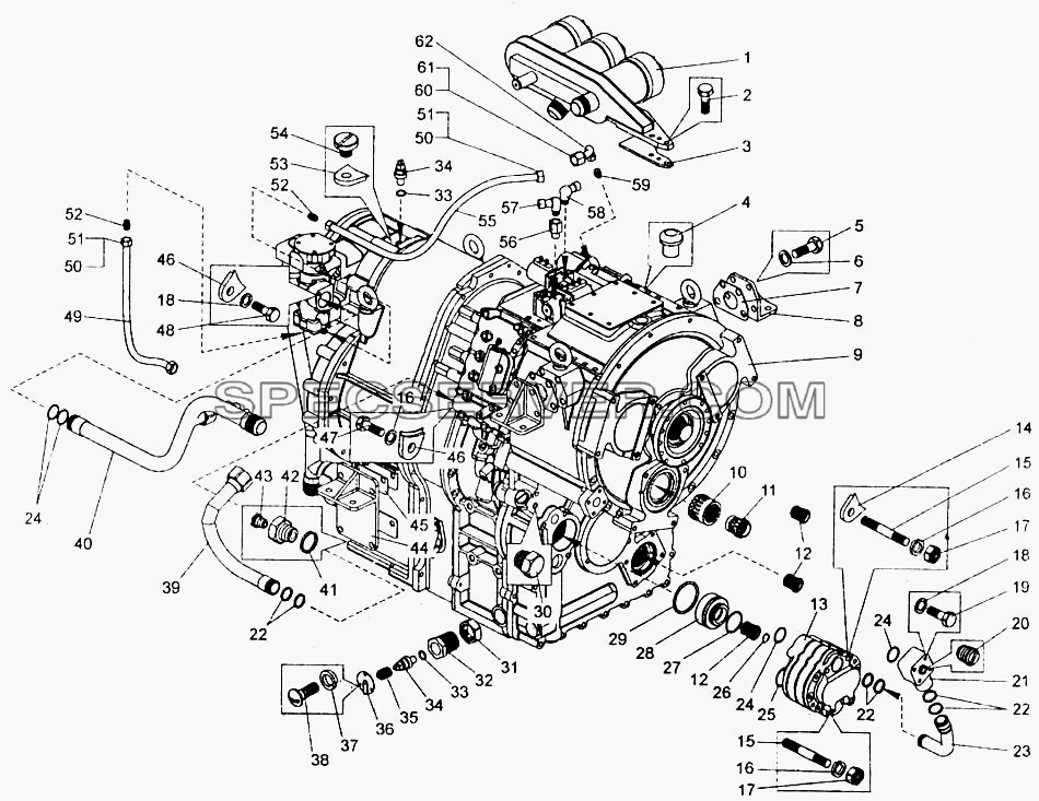 Гидромеханическая передача для БелАЗ-7555A (список запасных частей)