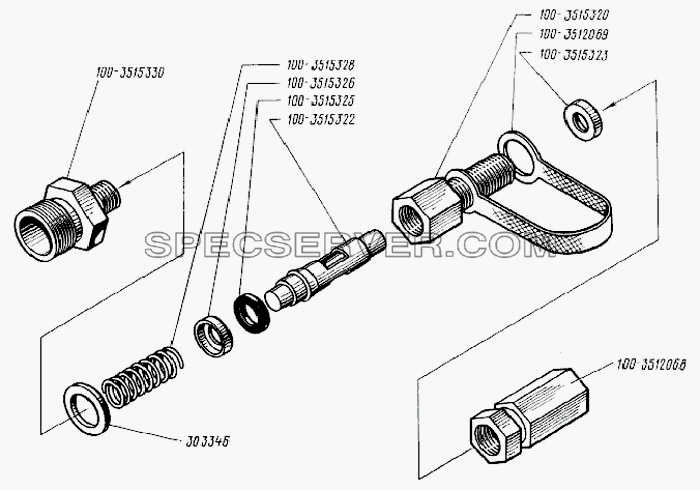 Клапан контрольного вывода для БелАЗ-7540 (список запасных частей)