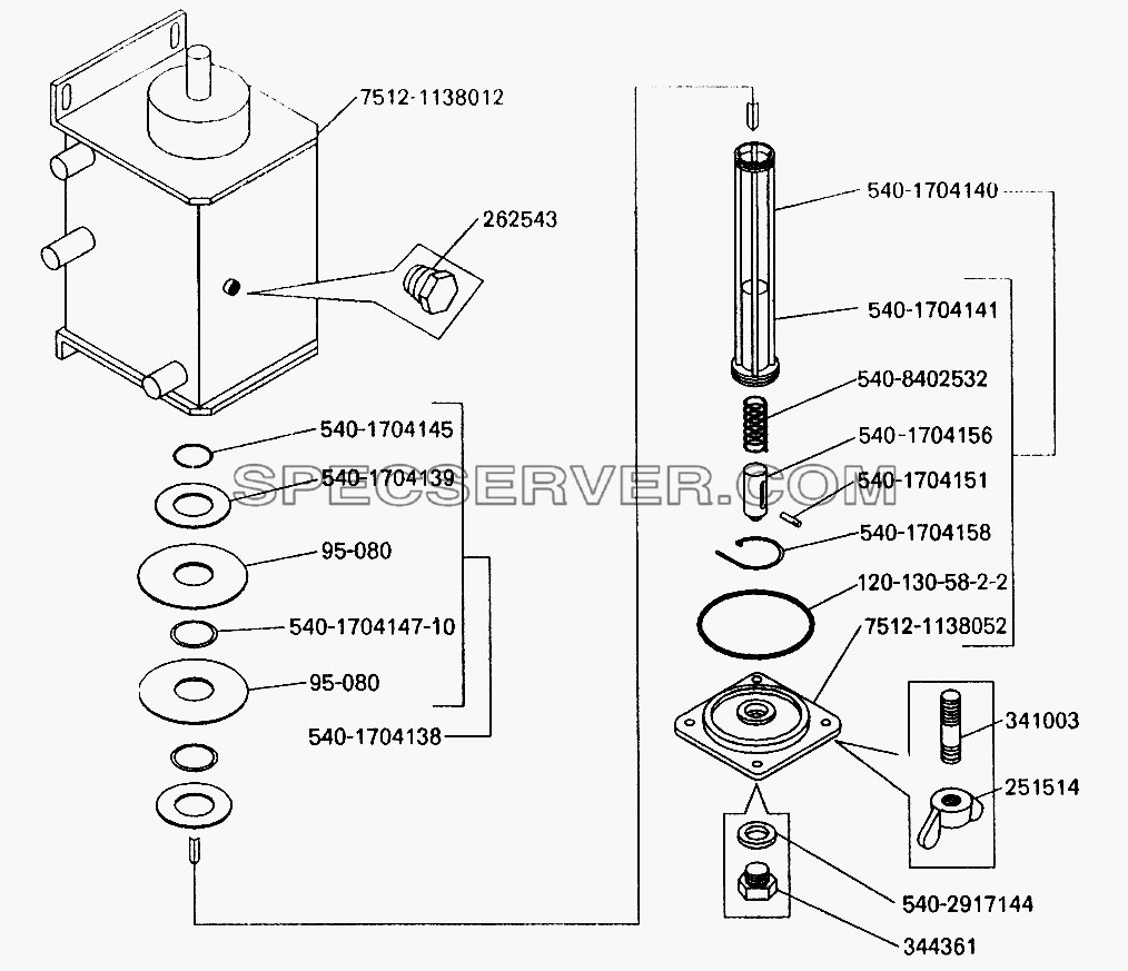 Обогреватель топлива с фильтром для БелАЗ-7549 (список запасных частей)