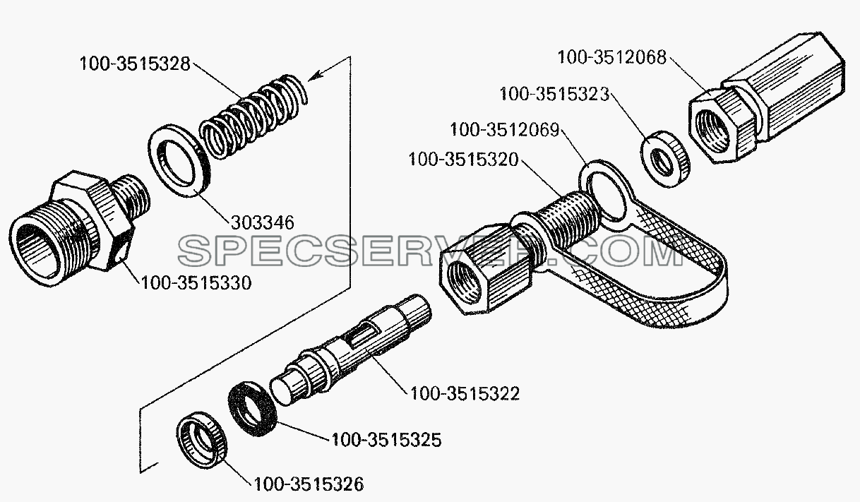 Клапан контрольного вывода для БелАЗ-7549 (список запасных частей)