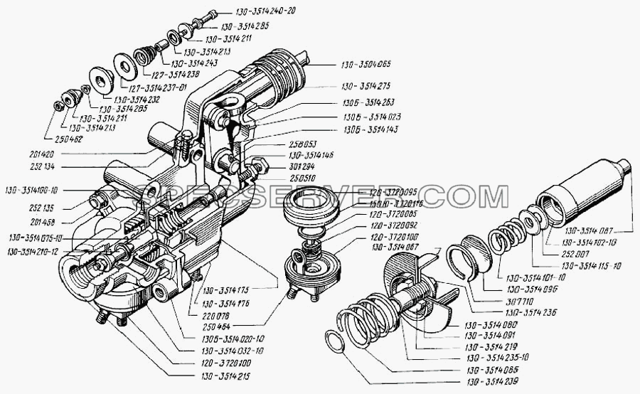 Кран тормозной для БелАЗ-75231 (список запасных частей)
