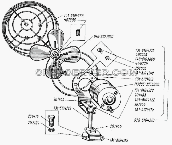 Вентилятор кабины для БелАЗ-75231 (список запасных частей)