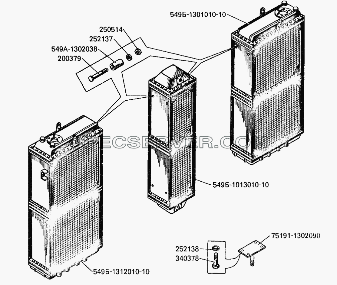 Блок радиаторов для БелАЗ-7512 (список запасных частей)