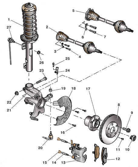 7.1.3.7 Снятие и установка привода передних колес Skoda Fabia 2000-2007 года