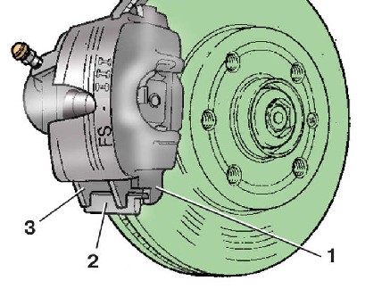 9.5.1 Тормозной механизм переднего колеса типа FS III Skoda Fabia 2000-2007 года